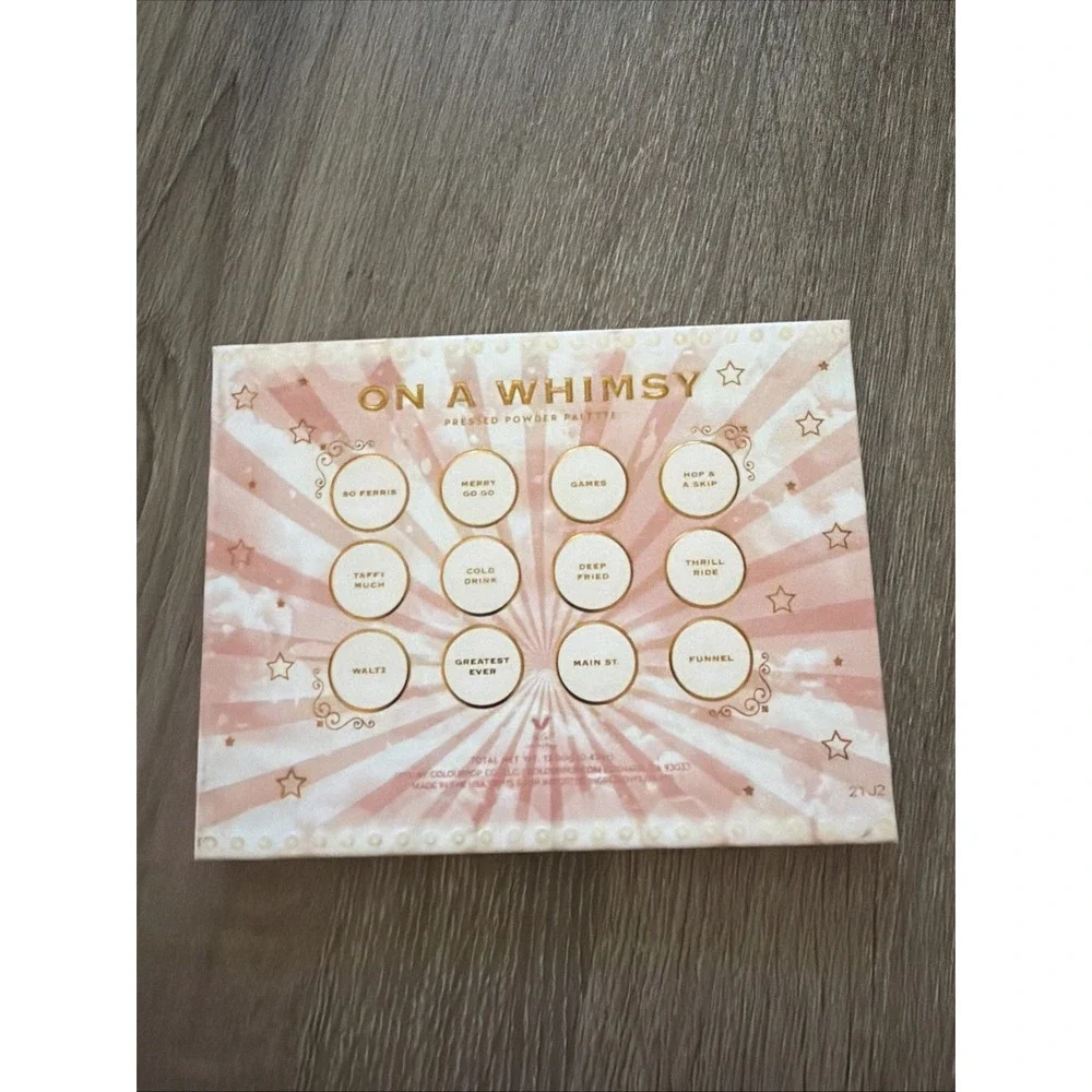 New In Box ColourPop On A Whimsy Eyeshadow Pressed Powder Palette 12 Colors  NIB